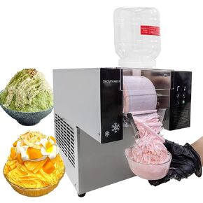 Commercial Snowflake Ice Machine,176Lbs/Day Snowflake Ice Maker, Countertop Snow Ice Maker, Snowflake Ice Shaver Machine for Restaurant Snack Bars, Silver