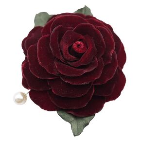 10cm WINE RED VELVET Rose Flower Brooch Pin By NhanDo Handmade – Floral Brooch Pin, Handmade Gift Ideas, Gift for her, Gift For Mom, Bridesmaid gift, valentines day gifts