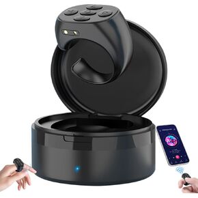 Fingertip Wireless Bluetooth Remote Control, Fingertip Remote Control,Fingertip Remote Control Ring,Remote Control App Page Turner (Black)