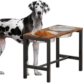 Piskyet Extra Large Elevated Dog Bowls, Metal Raised Dog Bowl Stand with 2 X-Large Stainless Steel Food Water Bowls-2700ML（92oz）, Non-Slip Tall Dog Food Bowl Stand for Large & Extra Large Breed Dogs
