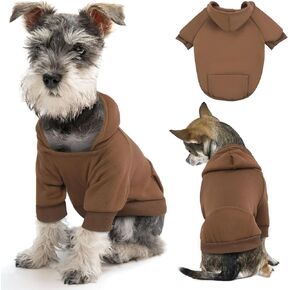 Medium Dog Hoodie, Warm Dog Clothes Medium Size Dog, Soft Sweatshirt for Dog Boys Girls, Dog Pullover with Pocket, Dog Fleece Coats, Winter Dog Hoodie for French Bulldog, Beagle (XXL, Coffee)