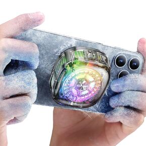 Phone Cooler,RGB Transparent Phone Cooling Fan with Semi-Conductor Cooling Chip, Magnetic Cellphone Radiator with Temperature Display for Mobile Gaming,Tiktok Live Streaming