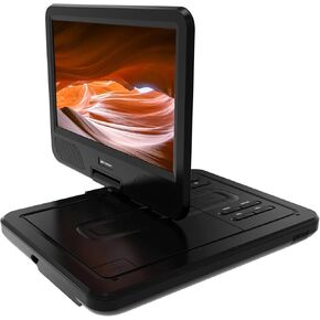 Emerson EPD-1001 Portable 10" DVD Player with Built-in Speaker, Swivel Screen, Rechargeable Battery, and Remote Control – Ideal for On-The-Go Entertainment and Movie Watching