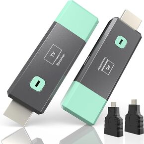 Wireless HDMI Transmitter and Receiver 165ft/50m, 4K Decode 1080P Output Portable Plug & Play Wireless HDMI with Micro & Mini Extender Kit for Streaming Video and Audio to Monitor from Laptop/TV Box