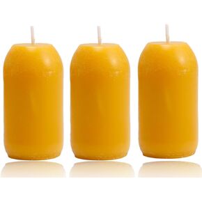 20 Pcs Beeswax Pillar Candles,Natural Beeswax Candles Long Burning (9 Hours),Pure Beeswax Candles for Home Decoration,Outdoor,Parties,Camping(Yellow,3.2" x 1.5")