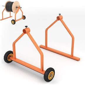 Metal Wire Spool Rack - Cable Rack with Wheels, Wire Spool Holder for Wire Spools Up to 28 Inches in Diameter, Cable Caddy with 220 Lb Capacity