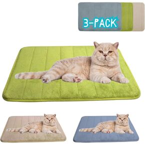Washable Cat Bed Mat – 3-Pack for Indoor/Outdoor Use, Soft and Warm Sleeping Mat for Cats, Small Pets, Kitty, Puppy, Rabbit – Cozy Bedding for Pets Up to 20lbs