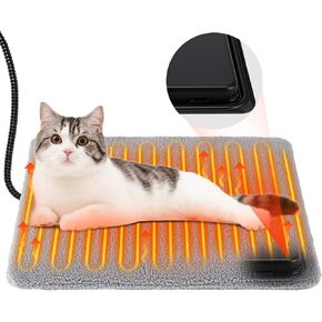 Outdoor Pet Heating Pad with Thermostat, 30W 15.7x12.6 In Extreme Weather Cat Pad, Waterproof Outdoor Warming Pet House Mat, Indoor Outdoor Cat Dog Heated Bed with Antibite Cord for Winter Insulated
