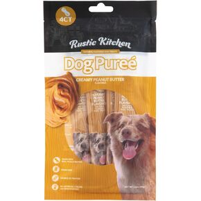 Lickable Dog Treat Creamy Peanut Butter, 4 ct - Premium Dog Puree Meal Topper for Dogs, Spreadable Dog Treat Paste for Lick Mats (20g/.07g Tubes)