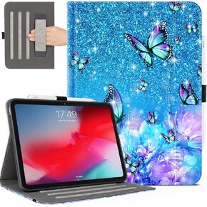 iPad Air 13 inch Case M2 2024, iPad Pro 12.9 6th/5th/4th/3rd Generation Case with Pencil Holder Multi-Angle View Adjustable Stand Shockproof with Pocket/Hand Strap/Auto Wake Sleep, Bookshelf Cat in Kuwait