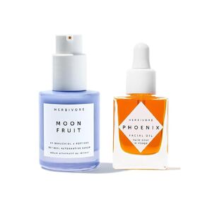 HERBIVORE Wrinkle-Fighting Regimen – MOON FRUIT 1% Bakuchiol & Peptides Serum + PHOENIX Rosehip Anti-Aging Face Oil - for Smoother, Youthful Skin, Plant-based, Vegan, Cruelty-free