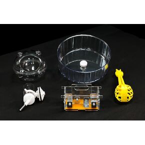 GuineaLoft™ Hamster/Mice/Gerbil Pack (V2) - Includes 8-Inch Exercise Wheel, Water Bottle, Basket Feeder, Sand Bath Bowl, Hamster Grabber - Visit The Store for More