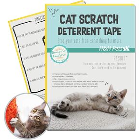 H&H Pets Anti-Scratch Cat Deterrent Training Tape Furniture Protectors from Cats - Pet Safe & Furniture Safe - Double Sided Tape, Cat Scratch Deterrent - 8 Sheets of 12x17 & 8 Sheets of 3x17