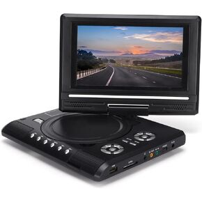 ciciglow Portable HD DVD Player withScreen, Dual Stereo Speakers, Analog TV, USB Port, Card Reader, Long Battery Life, 270° Rotation, Multi Function for Home, Office, Car, ciciglow045yrputge-11