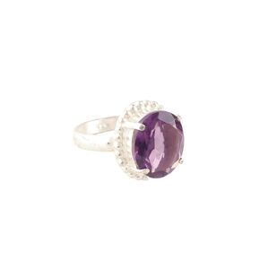 Statement Pink Morganite 925 Solid Silver Ring, Pink Color Stone Silver Ring, Charm Silver Jewelry Ring For October Birthmonth, Handmade Silver Ring For Women, Prong Set Solitaire Ring Size US 7