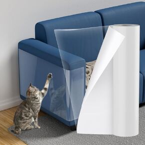 【NO PINS Pain】 Cat Scratch Furniture Protector-12 Pack Self-Adhesive Single Side Couch Protector from Cat Claws,Furniture Protectors from Cats Scratching,Anti Cat Scratching Deterren Protectors