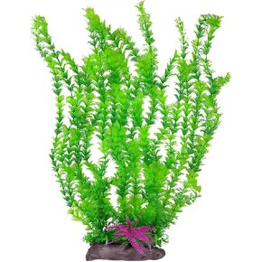 Hamiledyi Aquarium Plastic Plants Aquarium Decor Artificial Fish Tank Plants,Tall Fish Tank Decorations, Extra Large Aquarium Plant 20.4-inch Tall,1PCS