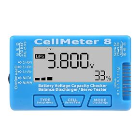 RC CellMeter 8 Digital Capacity Checker Voltage Tester LCD Backlight for Life Li-ion NiMH Nicd