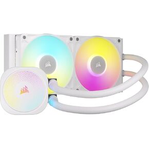 CORSAIR iCUE Link Titan 240 RX RGB Liquid CPU Cooler – 240mm AIO – Low-Noise – FlowDrive Cooling Engine – Intel LGA 1851/1700, AMD AM5/AM4 – 2X RX120 RGB Fans – iCUE Link System Hub Included – White