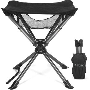 Swivel Portable Camping Stool, Collapsible Folding Outdoor Stools for Adults, Foldable Lightweight Compact 360 Stool Chair for Hiking Fishing Travel, Support 300 LBS