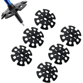 Qiutdisn（6Pcs ） Removable Mud Ski Basket Trekking Pole Snowflake Basket,Removable Mud Ski Basket Replacement Accessory for Hiking Poles