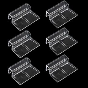 6 Pcs Aquarium Lid Clips, 8mm Thick Fish Tank Lid Clear Acrylic Aquarium Cover Support Clamps Replacement Universal Aquarium Glass Top Cover Holder Lid for Rimless Aquariums Fish Tank