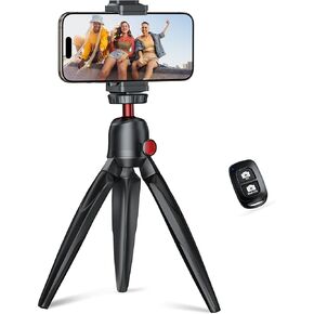 Phone Tripod, Flexible Cell Phone Tripod with Wireless Remote, Mini Tripod Stand Compatible with Cell Phones, Cameras