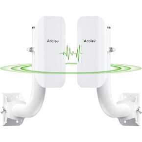 Gigabit Wireless Bridge Support VLAN with 2 Bracket Mounts, 5KM 5.8G Point to Point Outdoor CPE, Adalov CPE362 Long Range WiFi Bridges for PtP/PtMP with High Gain Antenna, Plug and Play, 48V POE