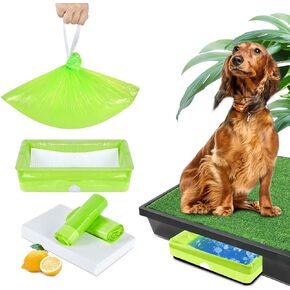 Xfire 30 Pack Pet Loo Liners for Petsafe Dog Potty Pee Pod, Disposable Pet Potty Pod Liner Bags with Absorbent Pad, Indoor Dog Toilet Tray Urine Disposal Kit