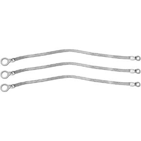 12" x 1/4" Braided Ground Straps (1/2" Ring to 1/4" Ring)-3pcs