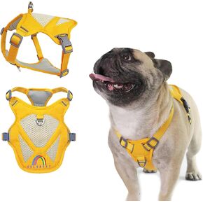 Dog Harness, Adjustable Slide Straps, Soft Padded Vests, Breathable Mesh Panels and Reflective Strips, Small Dogs, Medium-Sized Dogs,Large Dogs andVarious Types of Dogs. (Yellow, M) in Saudi Arabia