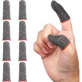 10 Pack Black Finger Sleeve for Gaming, Thumb Covers，Dedales Gamer Profesionales Thumb Sleeves Mobile Gaming Call of Duty Mobile PUBG Mobile Games Finger Covers，Mobile Gaming Accessories