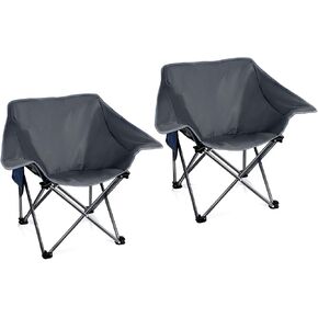 Portable Camping Chair Compact Collapsible Outdoor Folding Sports Chairs for Adults Heavy Duty Camp Sporting Events Park Lawn 400 Lbs Black