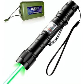 High Power Green Laser Pointer, Tactical Long Range Green Laser Pointer, Single Button On/Off Switch, Adjustable Focus Laser Pointer With Carrying Case