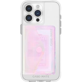 Case-Mate Soap Bubble Magnetic Wallet for iPhone [Card Holder] Slim MagSafe Wallet [Holds up to 5 Cards] Detachable Snap Closure Magnetic Phone Wallet for iPhone 16 Pro Max /15 Pro/14/13 - Iridescent