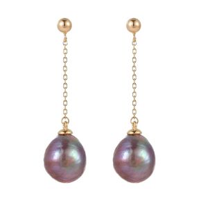 Pearl Earrings for Women Baroque Pearl Earrings Dangling; Freshwater Pearl Drop Earrings; Purple Pearl Dangle Earrings; Sterling Silver Pearl Earrings