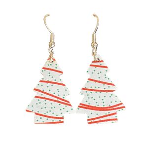 Snack Cake Earrings, Christmas Tree Earrings, Debbie Cake Earrings