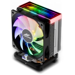 OCPC CPU Cooler, Single-Tower CPU Air Cooler with 120mm PWM Fans and Mirror RGB Top Design, 4 Heatpipes, 800-1800 RPM, for AMD AM4 AM5&Intel 1700/1200/1156