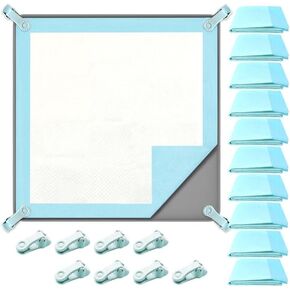 19pcs Puppy Pee Pad Tray Holder Set for Dogs, Non-Slip Silicone Dog Pee Pad Holder for 23.6" X 23.6" Training Pads, High Edge Easy Cleaning Pee Pad Tray with 8 Holder Clamps and 10pcs Puppy Potty Pad