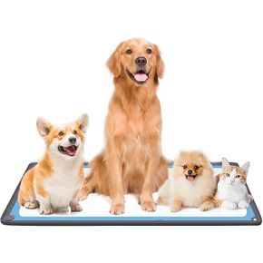 Pee Pad Holder for Dogs, Foldable Puppy Pad Holder with Suction Cups, No Spill Dog Pee Pad Tray Holder, Washable Training Pads for Indoor Floor Protection and Wall