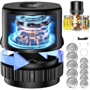 mason genie vacuum sealer kit，electric mason jar vacuum sealer One click start stop，Used for food storage vacuum sealer for jars，mason jar vacuum sealer kit suitable for wide mouth and regular mouth