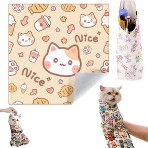 Cat Grooming Wrap,Cat Restraint For Nail Clipping,Cat Wrap For Grooming,Cat Swaddle Wrap,Cat Wrap For Cutting Nails,Cat Burrito Wrap,For Clip Nails,Clean Ears, Brush Teeth (C, L(Within 11.1lbs))