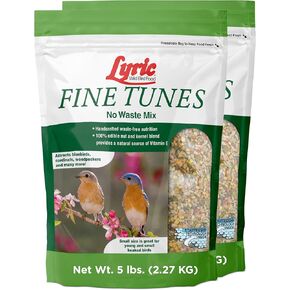 Lyric Fine Tunes Wild Bird Seed - No Waste Bird Food Mix - Attracts Colorful Wild Birds - Perfect for Your Backyard Feeders - 10 lb (Pack of 2-5 lb Bags)