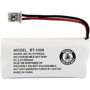Uniden Rechargeable Phone Battery, Nickel Metal Hydride NiMH, DC 2.4V, 650mAh (BT-1008)