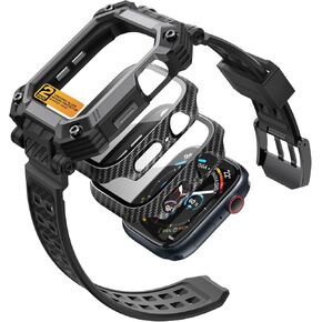 i-Blason for Apple Watch Series 10 46mm Case with Band Multi-use, [2 Pack Tempered Glass Screen Protector Case] [Military Protection] Sport Shockproof Rugged Bumper Case for iWatch 10 46mm