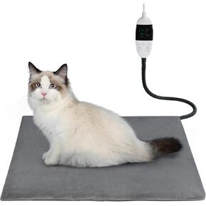 TYLIN Pet Heating Pad for Cat - Intelligent Thermostat Temperature Controller,Washable Flannel Cover - Cat Dog, Heated Cat Bed Indoor, Self Warming Cat Bed - Heating Pad for Cats (24" Lx16 W)