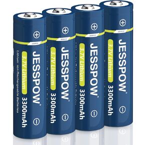 2 Pack 18650 Rechargeable Battery Lithium 3.7V 3300mAh Button Top, Batteries for Flashlight, Camera, Small Fan, Outdoor Garden Lights