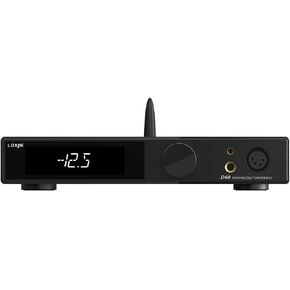 LOXJIE D60 HiFi Balanced Headphone Amplifier Decoder,6.35mm/4.4mm Headphone Jack,300 Ω 700mW x 2,Bluetooth 5.1, I²S Transmission,7 Filters,ES9039MSPRO Chip,with Remote Control (Silver)