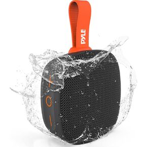 Pyle Portable Wireless Bluetooth Mini Speaker - IPX7 Waterproof Wireless Speaker Support TF Card and FM Radio for Outdoor Play - Compatible with Audio Output Devices - PCLSB1BK.5