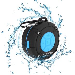 TOPROAD Portable Shower Speaker, IPX7 Waterproof Wireless Outdoor Speaker with HD Sound, 2 Suction Cups, Built-in Mic, Hands-Free Speakerphone for Bathroom, Pool, Beach, Hiking, Bicycle(Red)